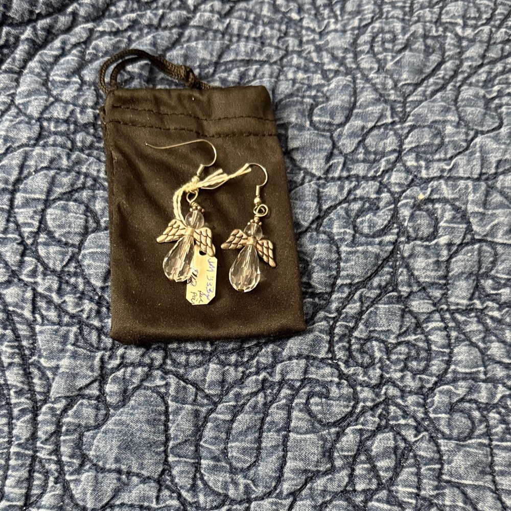 Handmade Silver Angel Wing Earrings